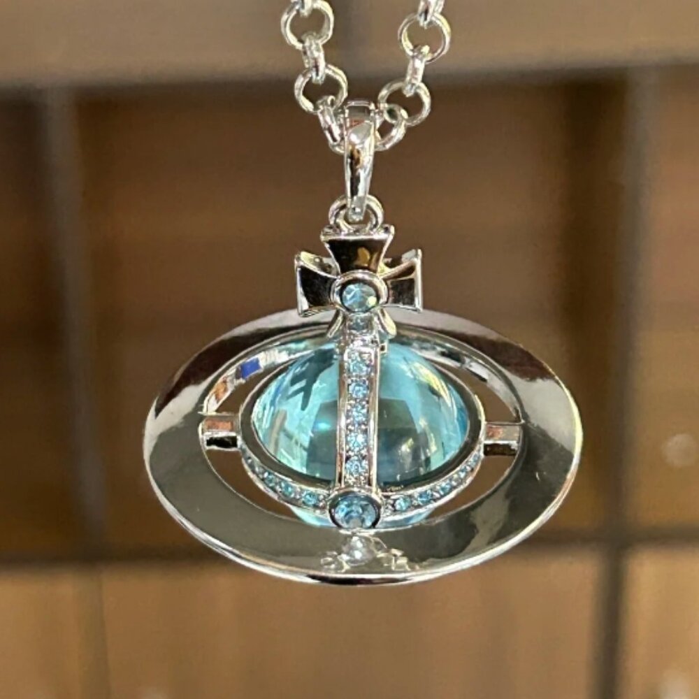 Blue crystal necklace